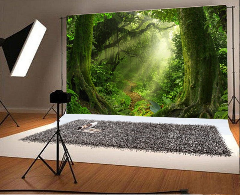 Leowefowa 7x5ft Jungle Forest Backdrop Old Trees Green Vine Dirt Road Fairytale Backdrops for Photography Vinyl Photo Background Kids Baby Portraits Studio Props - Image 2